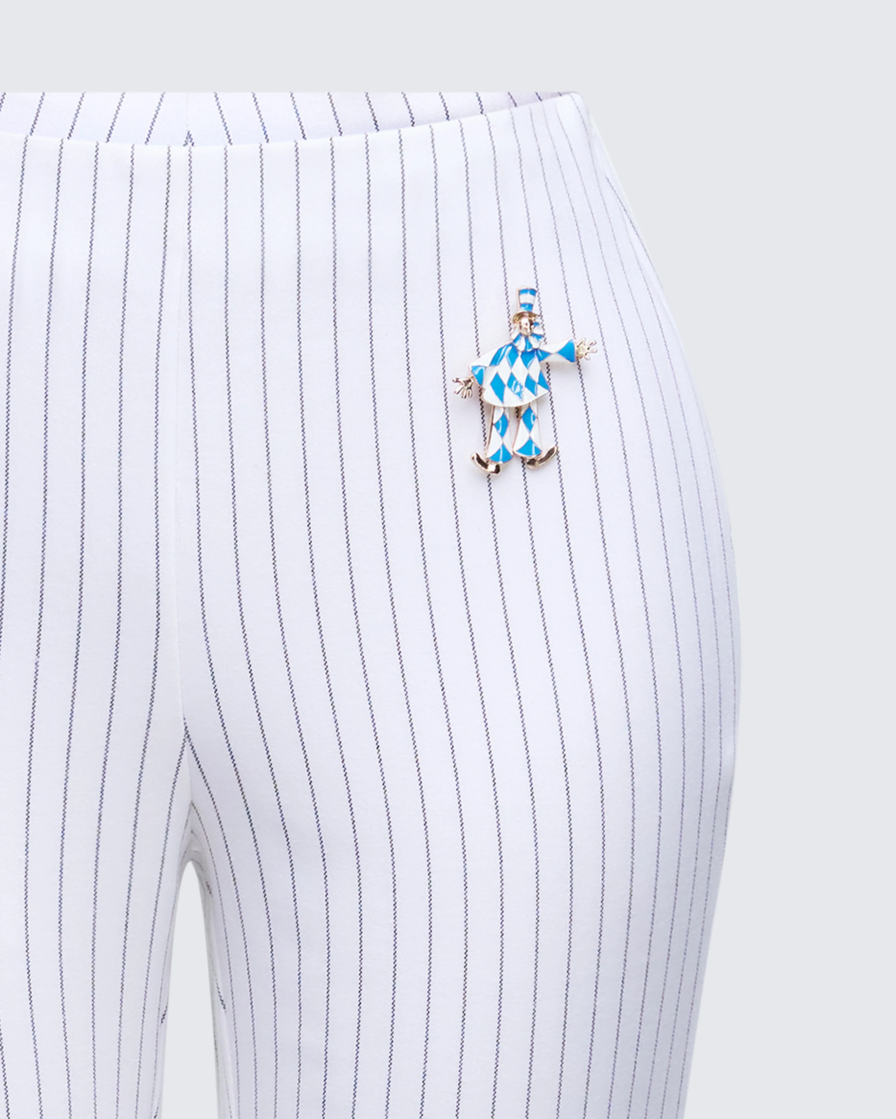 Salome White Stripe Capri Pant - Image 6