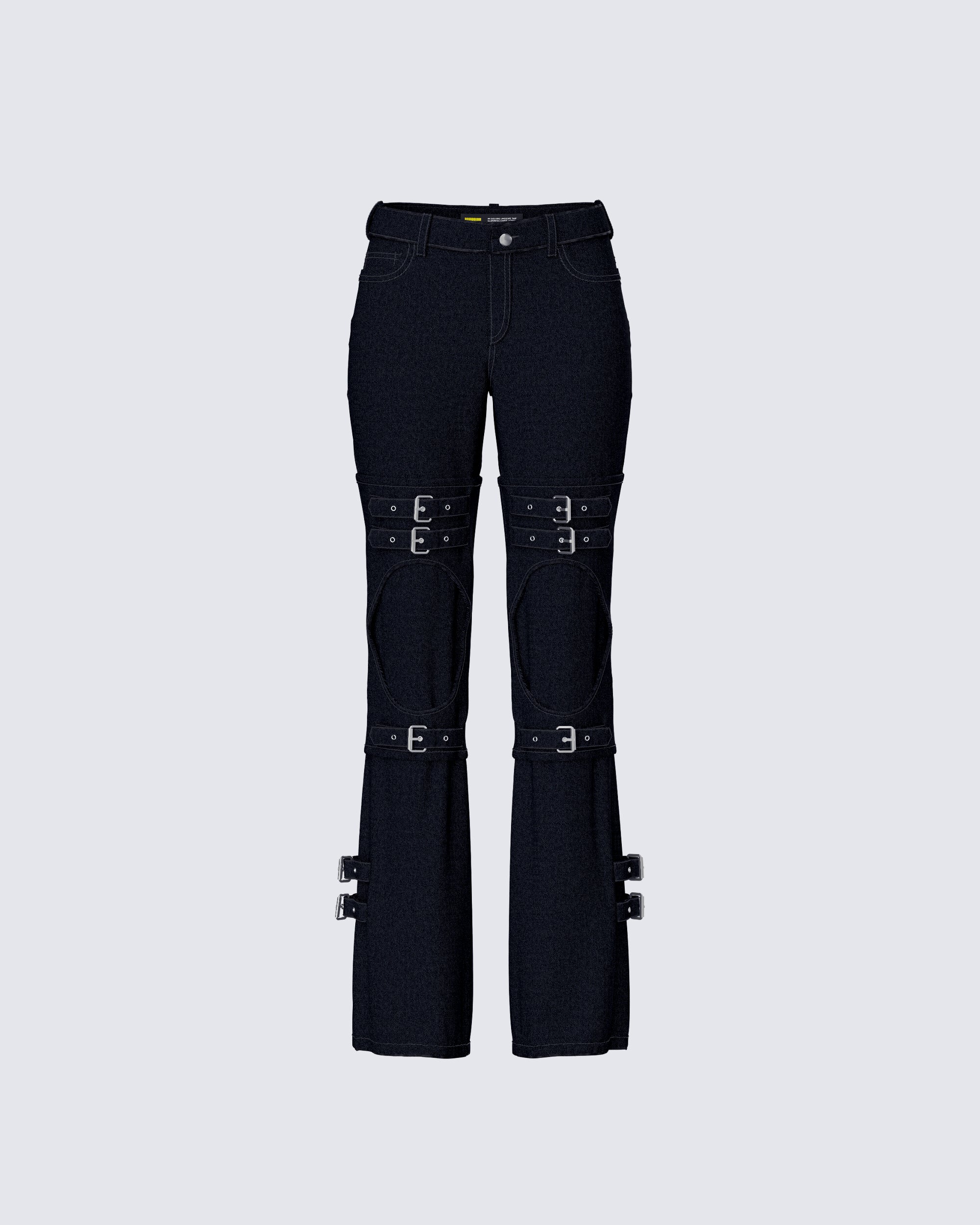 Serenity Black Denim Buckle Jean