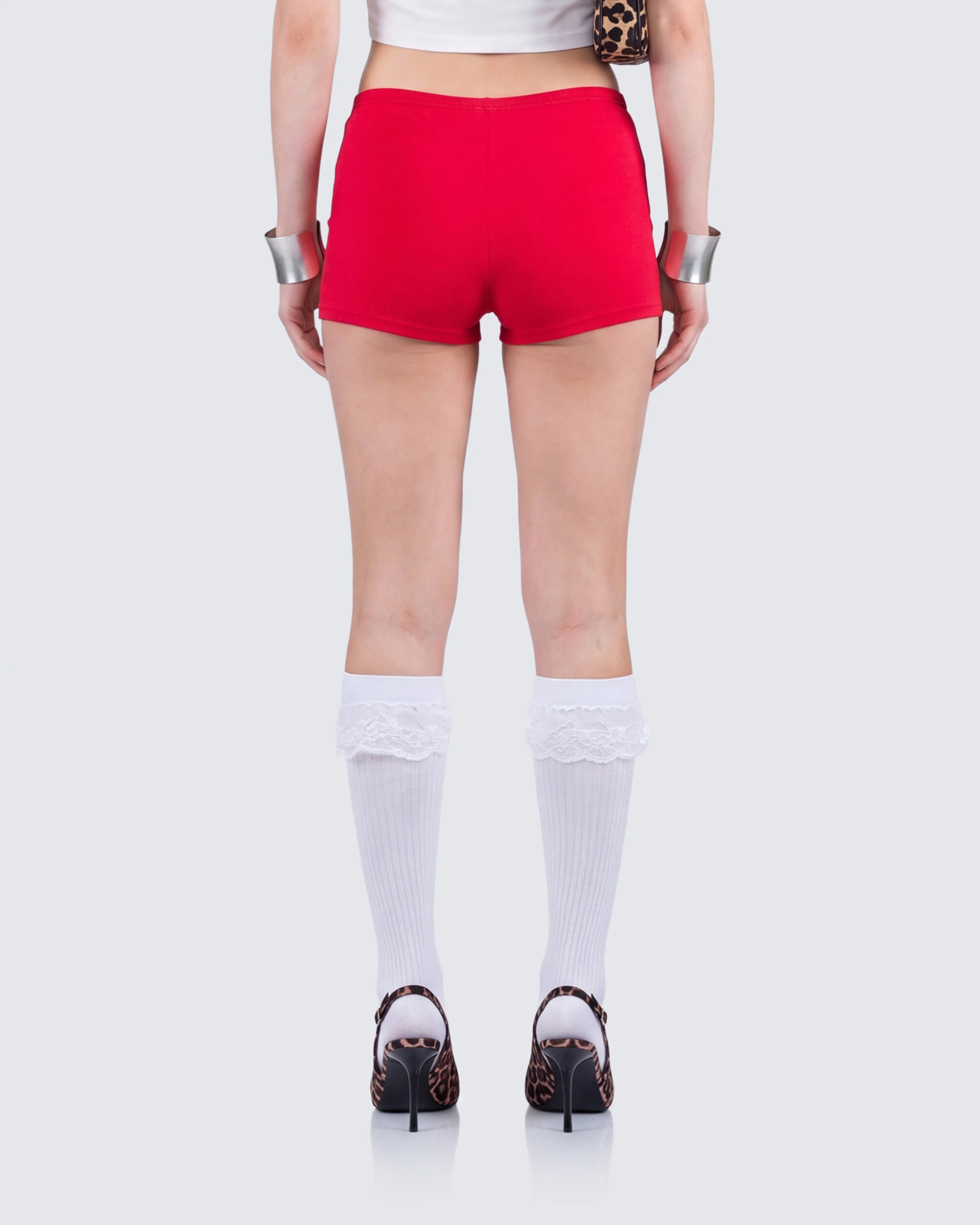Shemoi Red Jersey Micro Shorts - Image 4