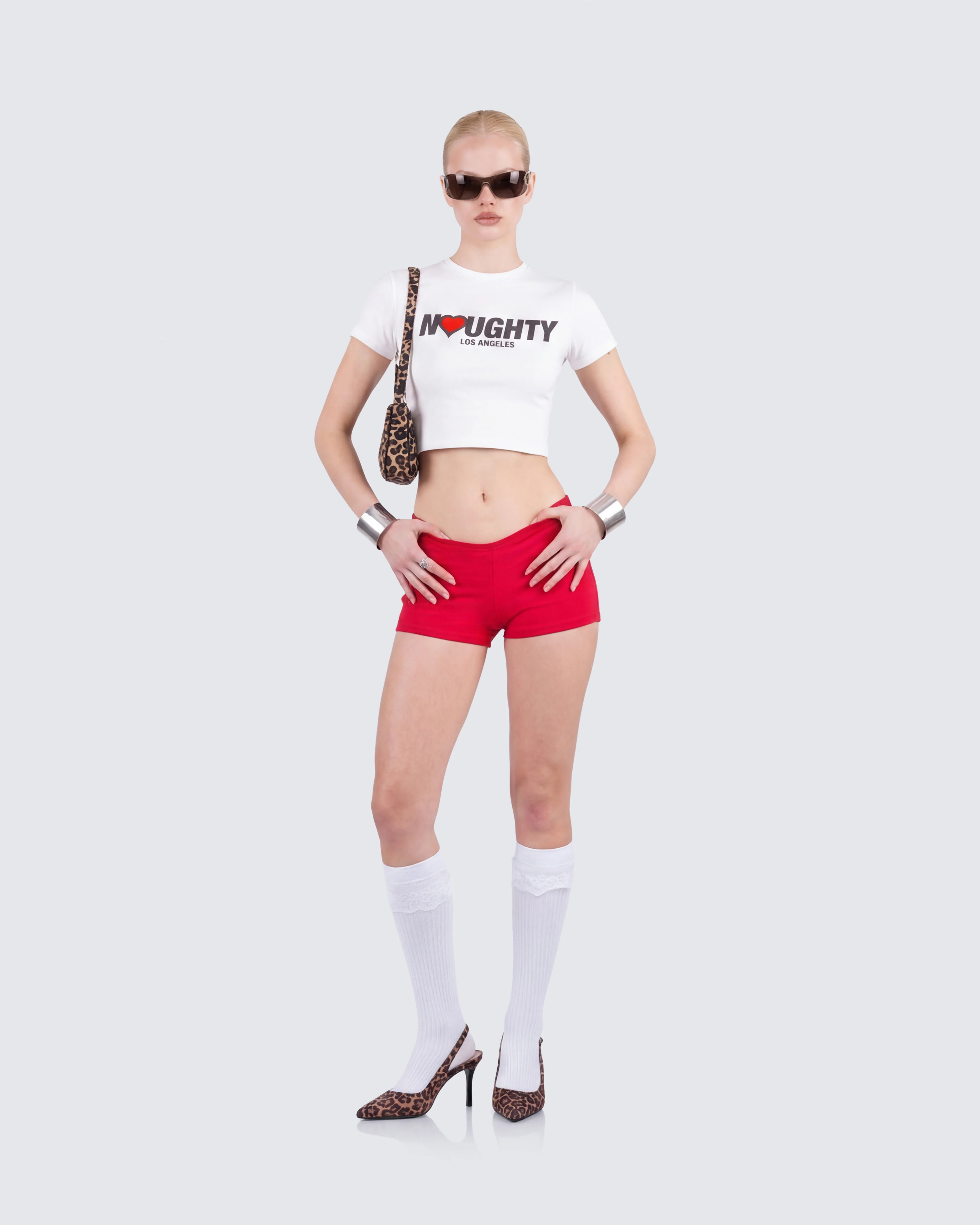 Shemoi Red Jersey Micro Shorts - Image 5