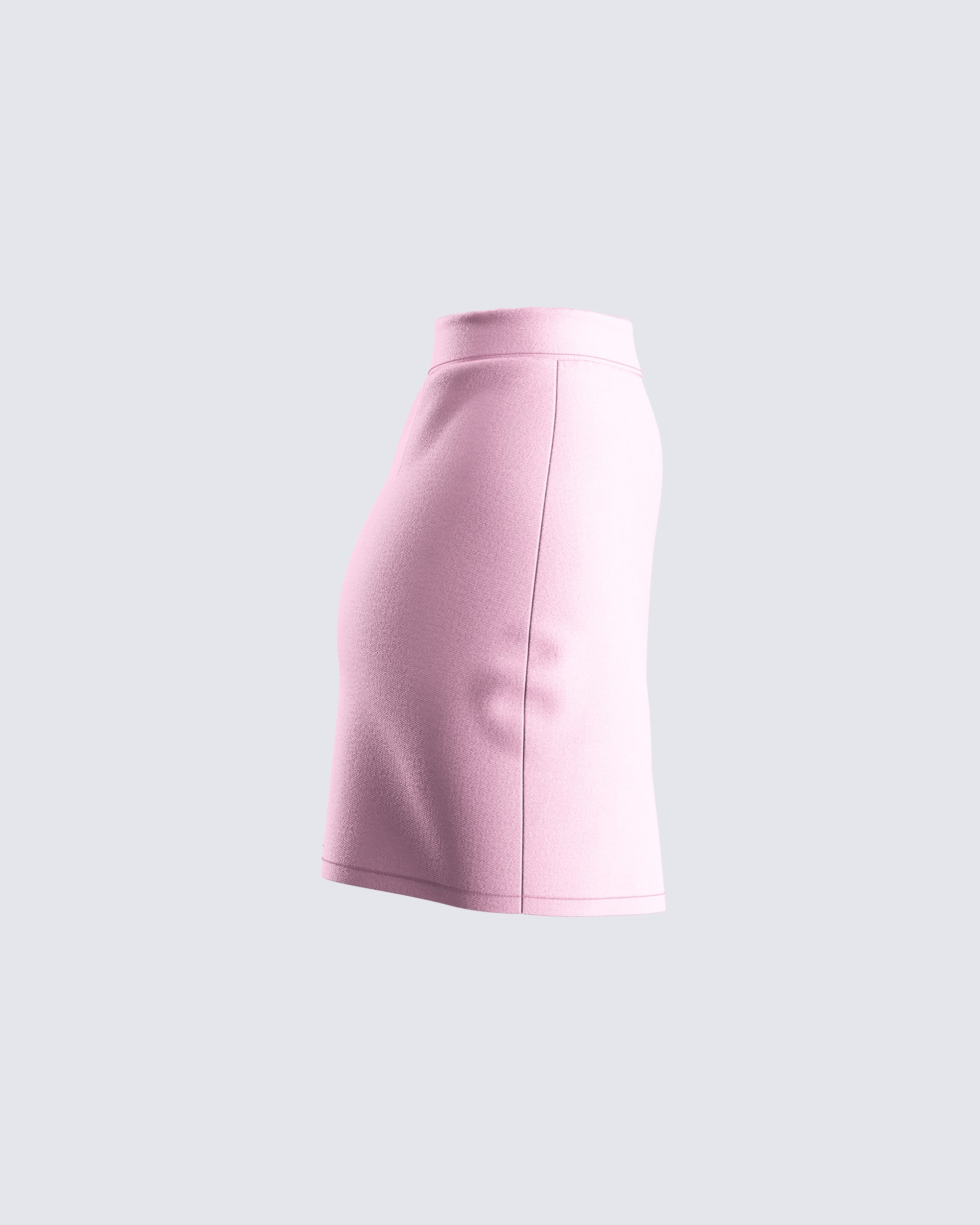 Teresa Pink High Waist Mini Skirt - Image 2