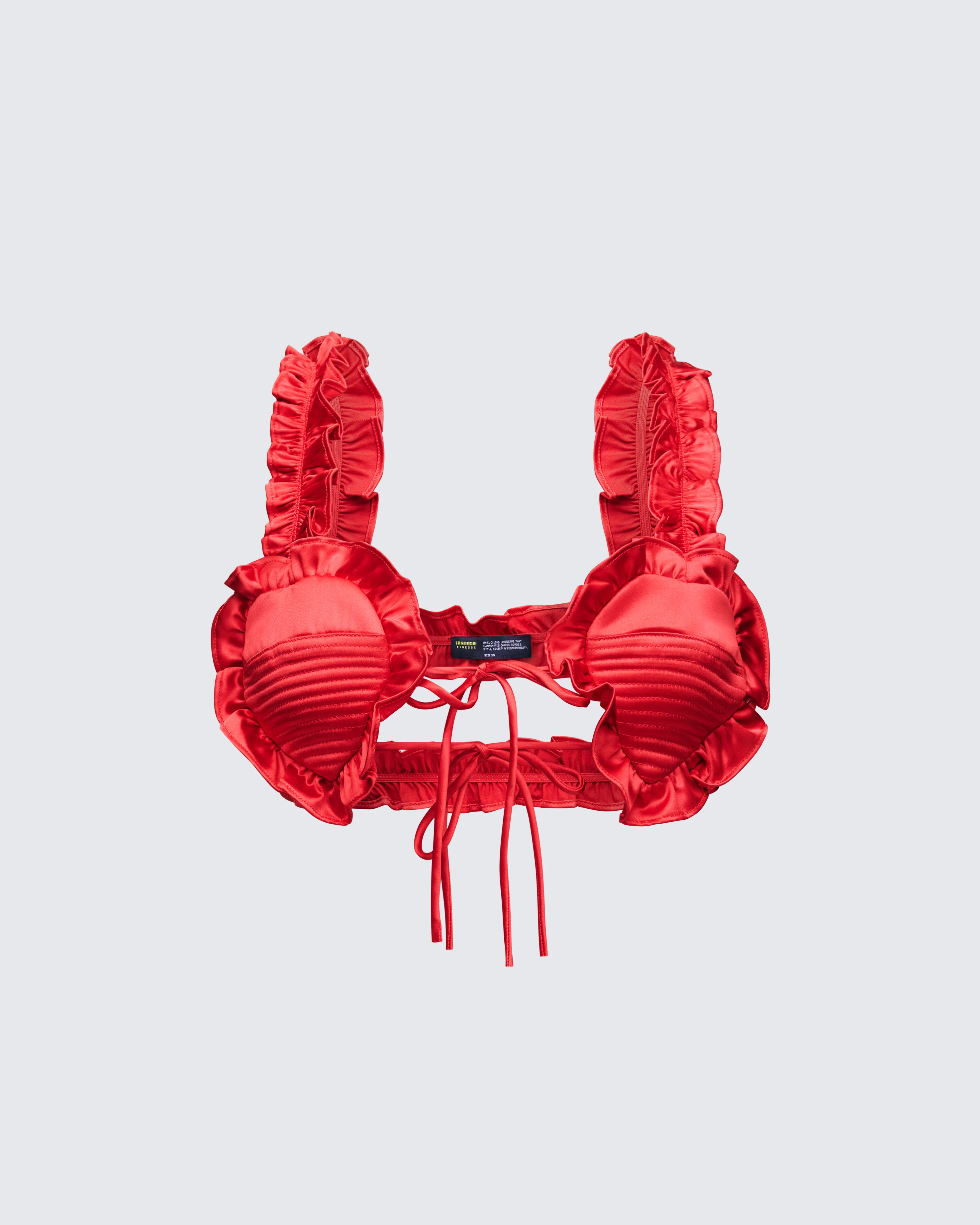 Thelma Red Padded Heart Bra Top