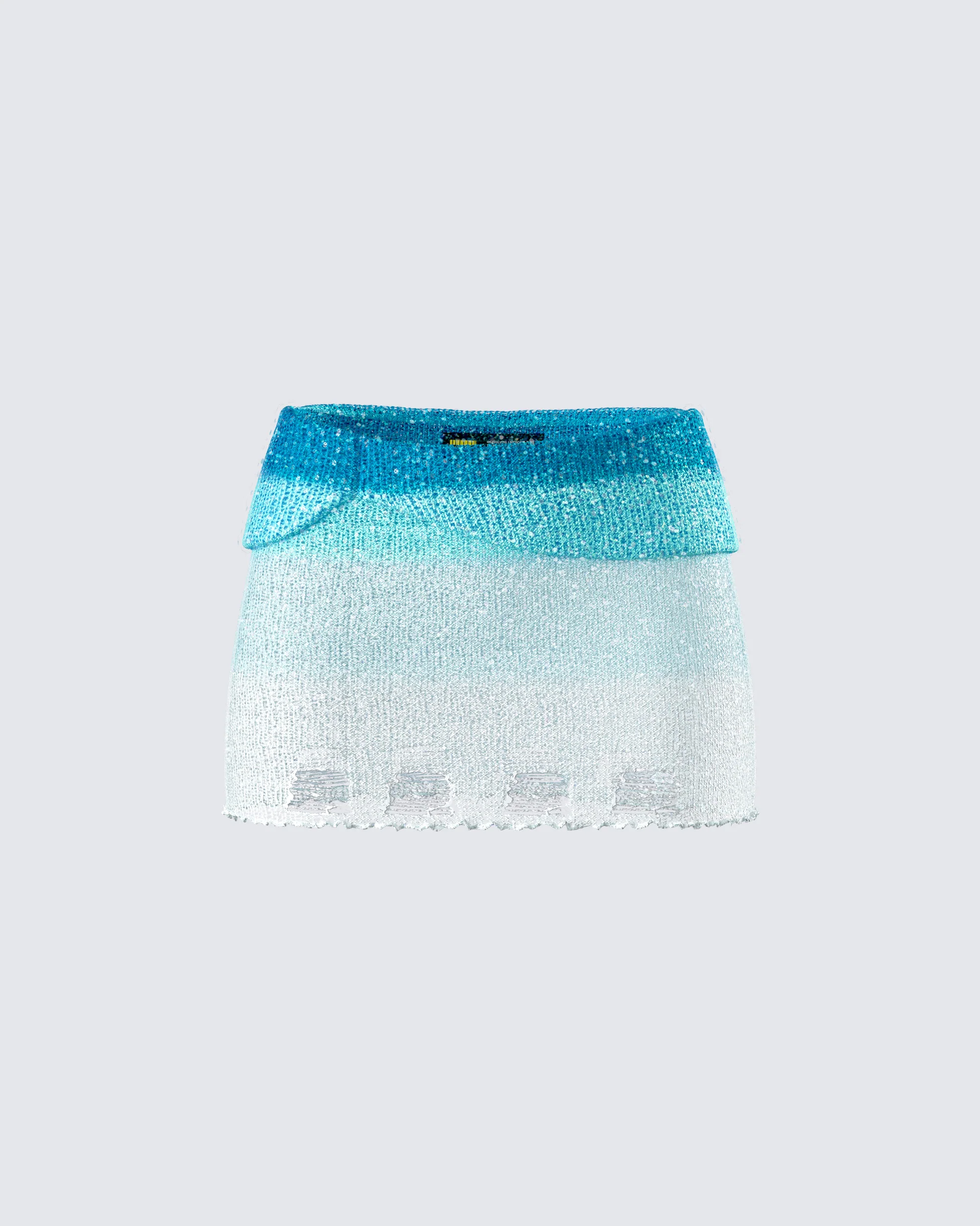 Vanessa Turquoise Sequin Knit Skirt