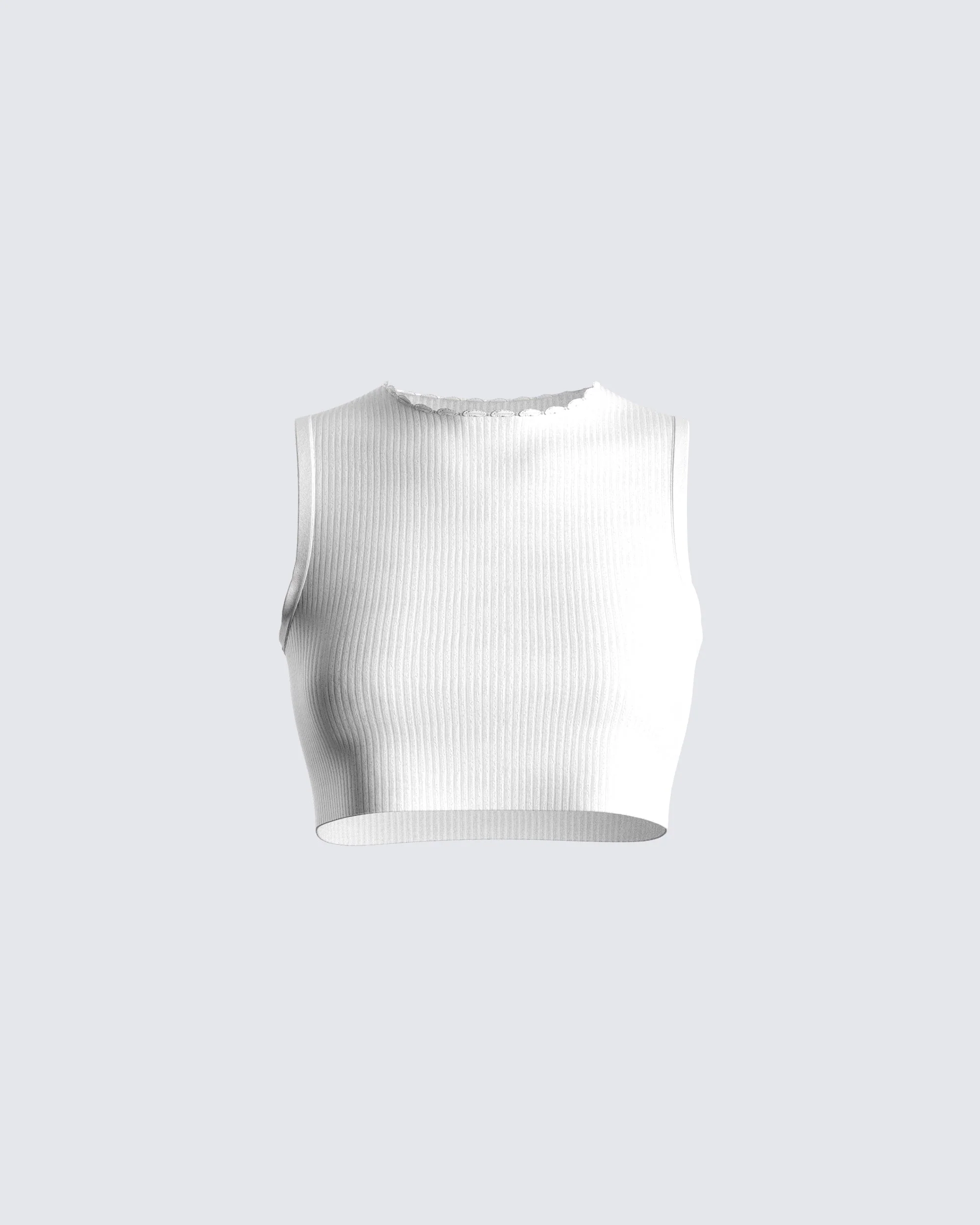 Vita White Cropped Tank