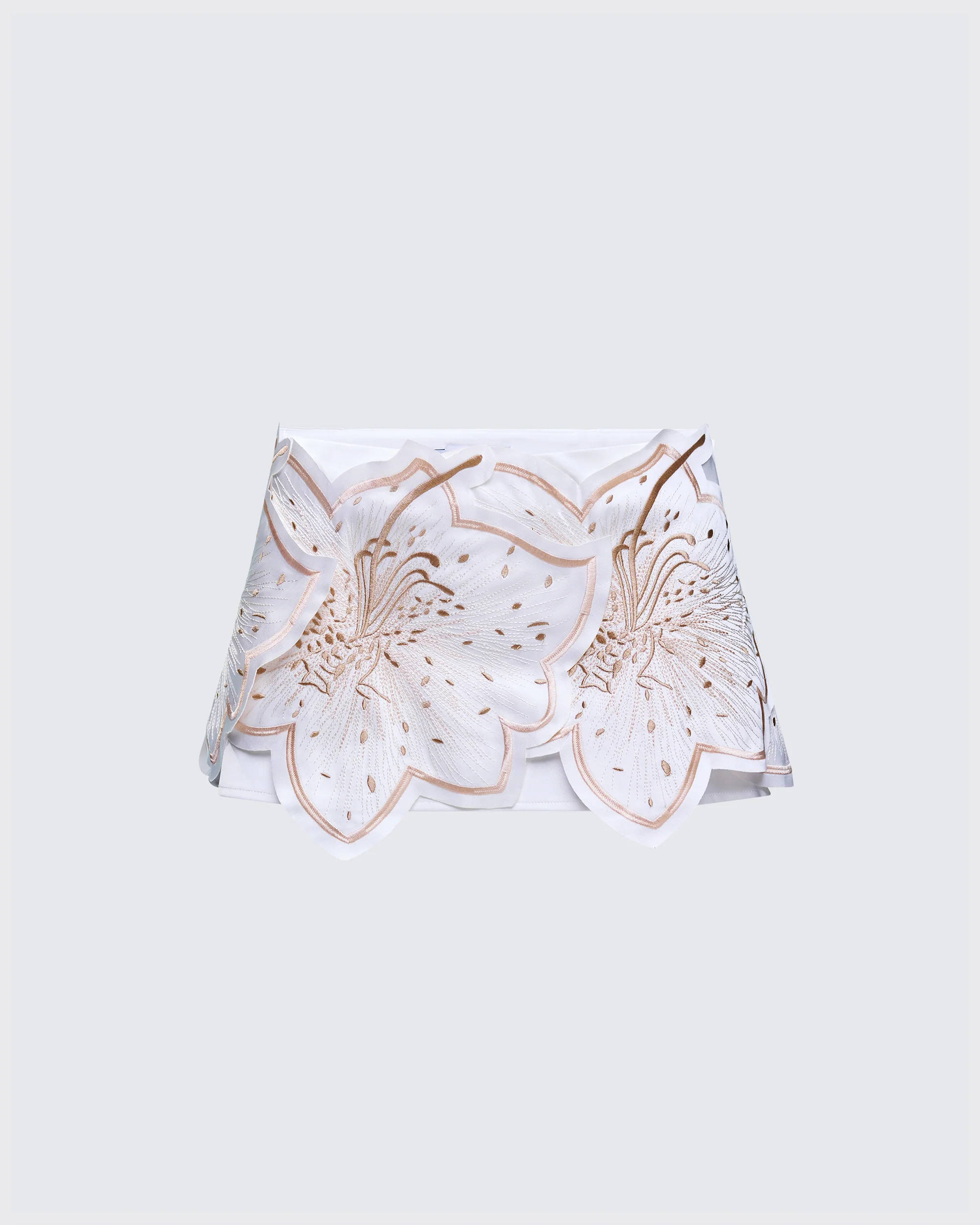 Ylva White Applique Mini Skirt
